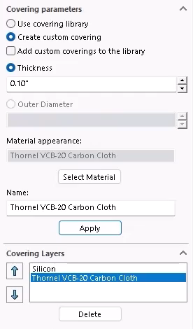 SOLIDWORKS Routing | What's New in SOLIDWORKS 2026 1 Creating multi-layer cable coverings