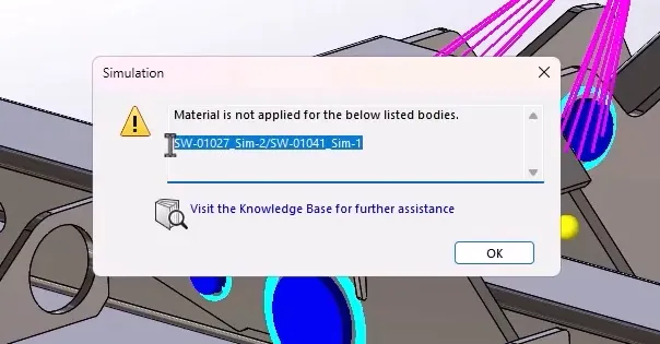 SOLIDWORKS Simulation setup feedback
