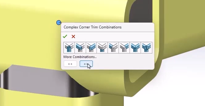 SOLIDWORKS Structure Systems corner treatment