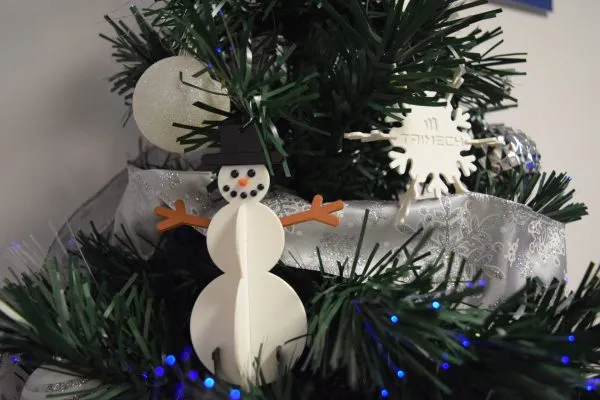 3d printed snowman ornament
